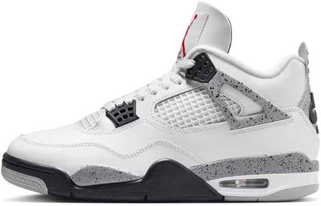 Nike Mens Air Jordan 4 Retro Running, SUMMIT WHITE/FIRE RED-CEMENT GREY-BLACK, 8 UK (9 US)