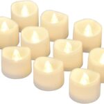 eLander LED Tea Lights Flameless Candle with Timer, 6 Hours on and 18 Hours Off, 1.4 x 1.3 Inch, Warm White, [12 Pack]