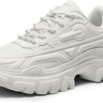 DREAM PAIRS Women Chunky Fashion Sneakers Platform Bold Lace-Up Comfortable Sneakers.