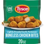 Tyson Frozen Lightly Breaded Garlic Parmesan Boneless Chicken Bites, 20 Oz