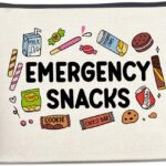 Snack Lover Gifts for Women, Foodie Gifts Makeup Bag, Emergency Snacks Zipper Makeup Pouch