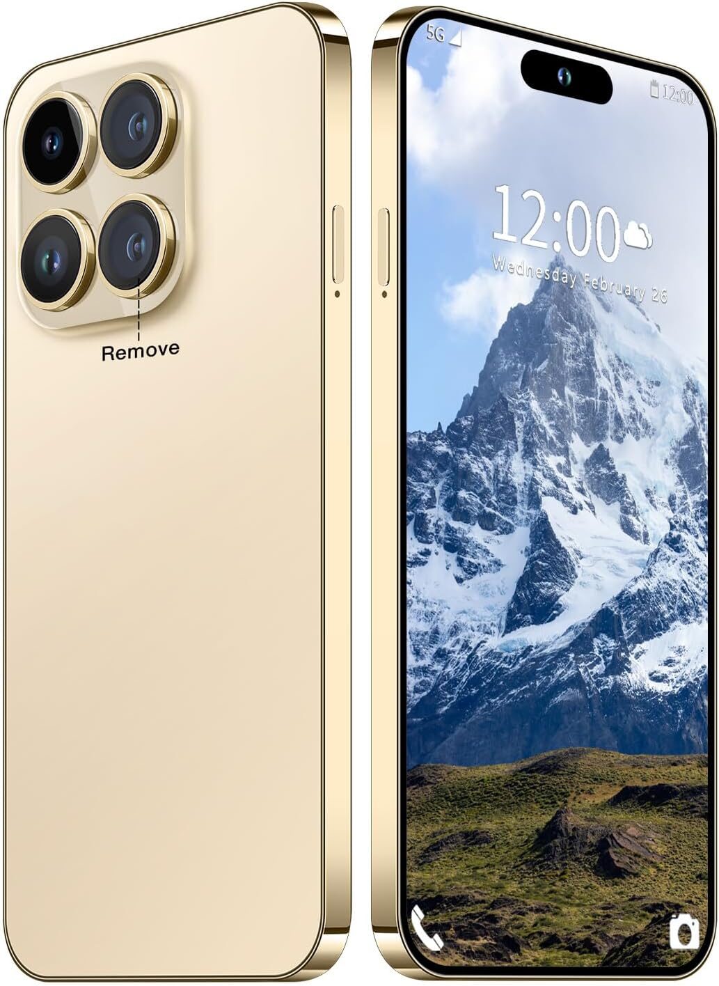 15PROMA X Smartphone Unlocked Cell Phone,Battery 6800mAh 6.8 HD Screen Unlocked Phone,16+512GB Android 14 with 128GB Memory Card,Dual SIM/5G/Fingerprint Lock/Face ID (Gold, 16+512G)