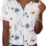 Zeagoo Womens Summer Tops Casual Short Sleeve V Neck Shirts Business Dressy Work Blouses