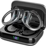 Click to see full view  Ask Rufus  Can they connect to multiple devices?   Do they have a microphone?   Are they comfortable for long workouts?   Ask something else Wireless Earbuds Bluetooth 5.4 Headphones, Noise Canceling Ear Buds with 75hr Playtime, LED Power Display, IPX7 Waterproof Earphones Over Ear Earphones for Sports/Workouts
