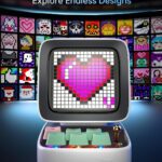 Divoom Ditoo Pro Pixel Art Gaming Portable Bluetooth Speaker with App Controlled 16X16 LED Front Panel, Also a Smart Alarm (White)