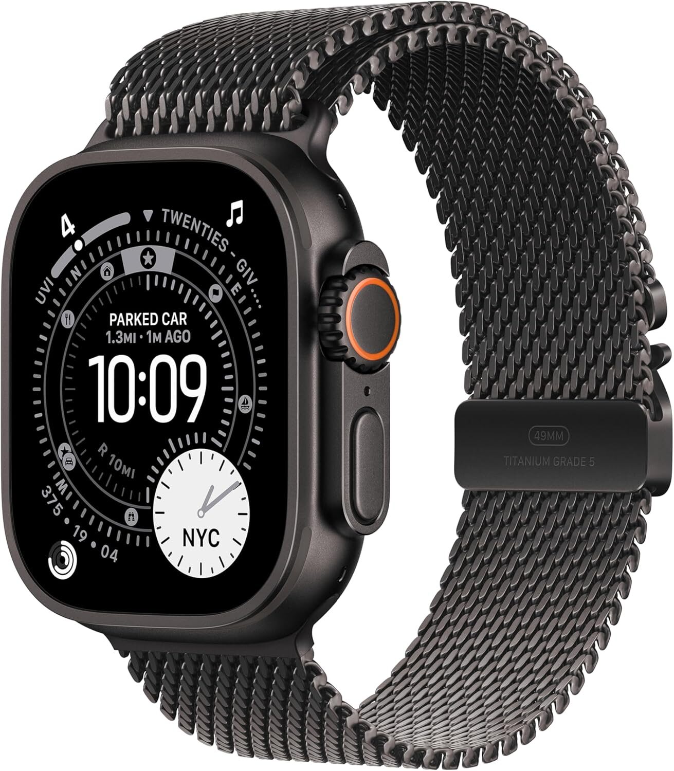 Apple Watch Ultra 3 [GPS + Cellular 49mm] Running & Multisport Smartwatch w/Rugged Titanium Case w/Black Titanium Milanese Loop - S. Satellite Communications, Advanced Health & Fitness Tracking