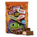 Butterfinger, CRUNCH, Baby Ruth, 100 Grand, Kinder Bueno, Kinder Chocolate, Halloween Candy Fun Size, 130 Minis, 25.9 oz