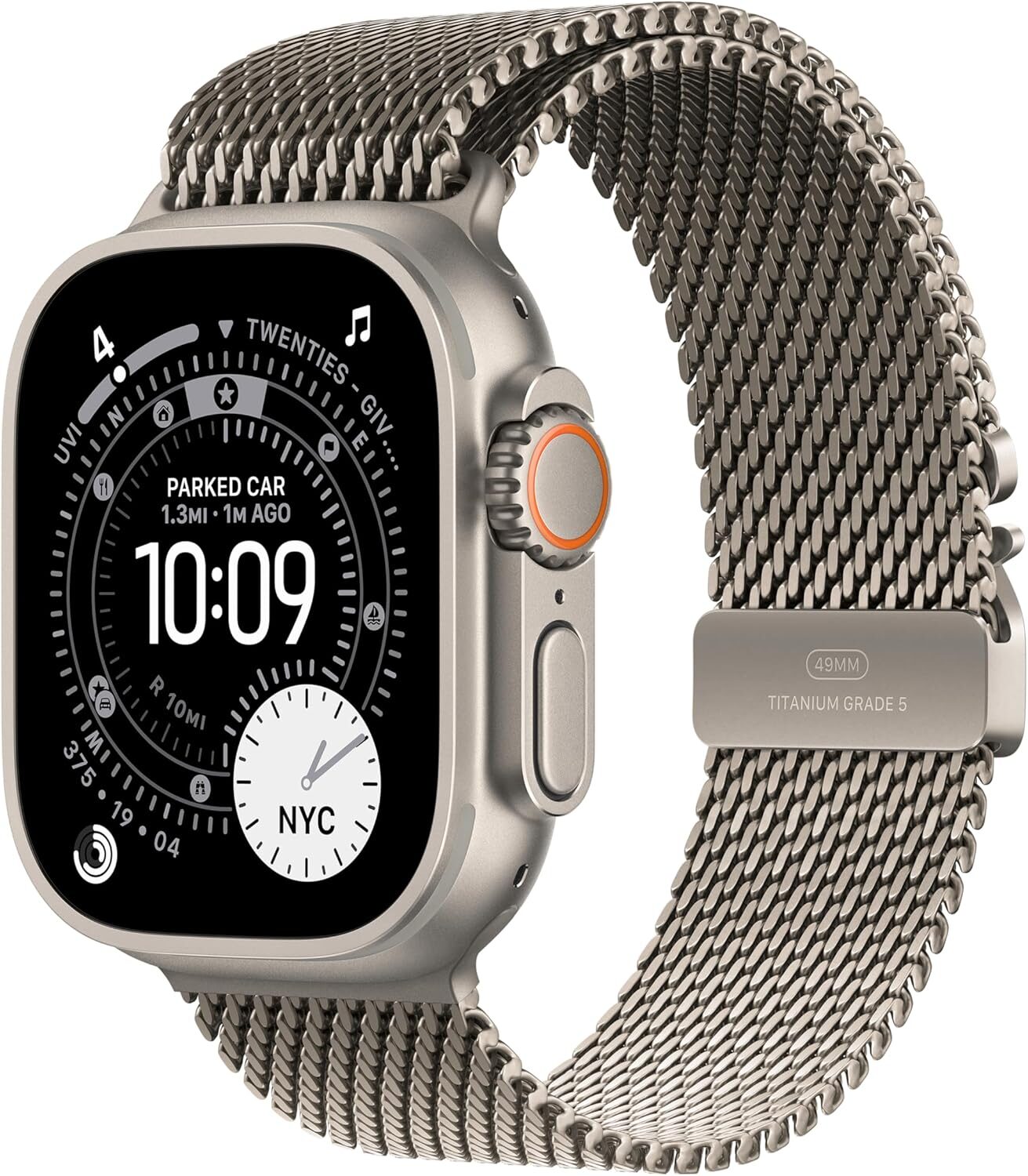 Apple Watch Ultra 3 [GPS + Cellular 49mm] Running & Multisport Smartwatch w/Rugged Titanium Case w/Natural Titanium Milanese Loop - S. Satellite Communications, Advanced Health & Fitness Tracking