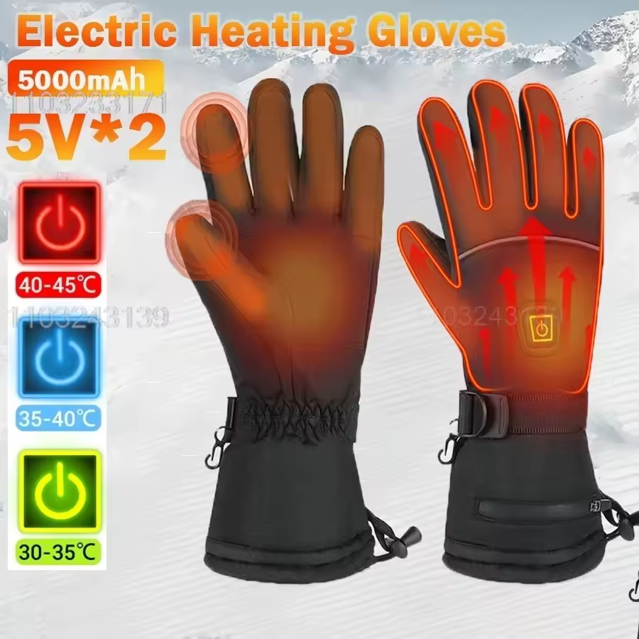 Heating Gloves Windproof Waterproof Winter Waterproof Touch Screen Glove Outdoor Moto Skiing Keep Warm Rechargeabl Gloves