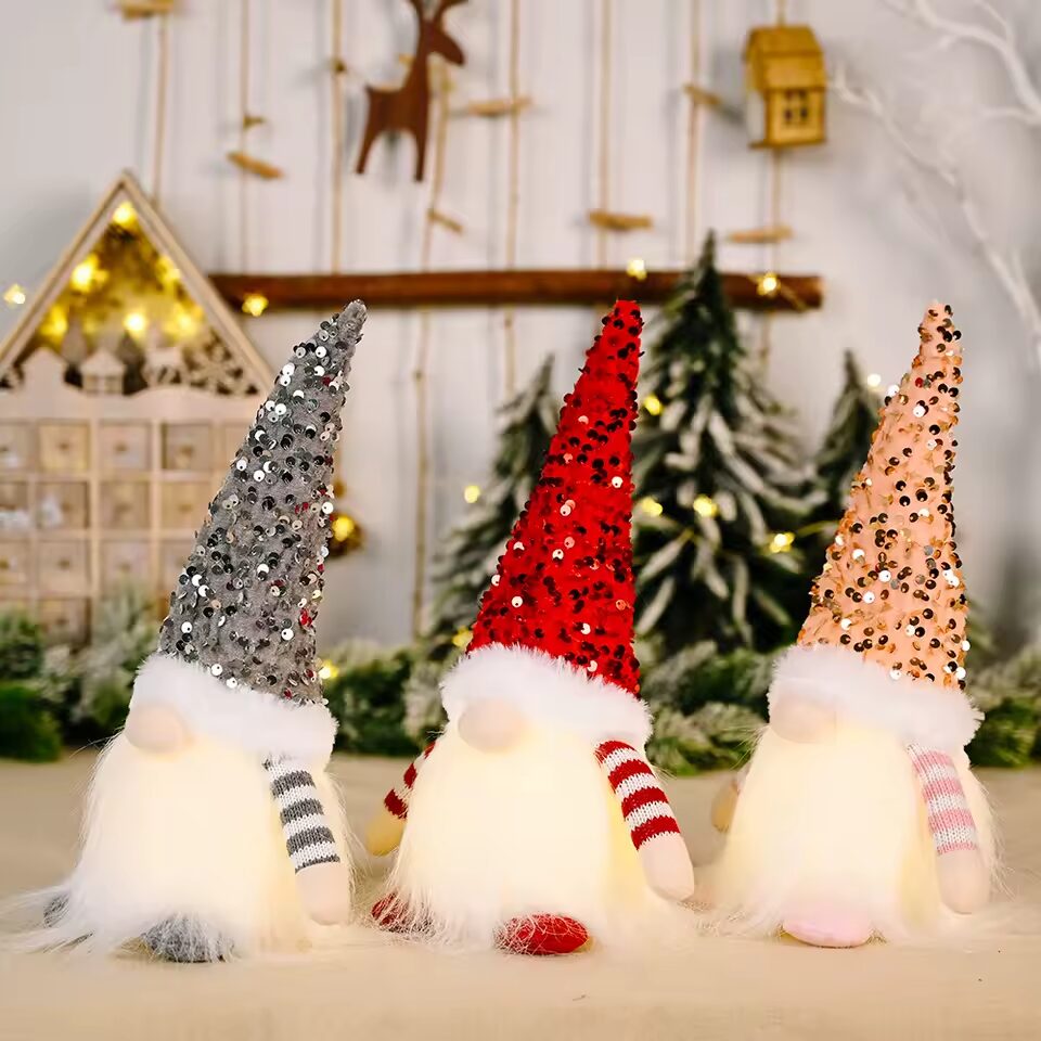 Christmas Glowing Gnome Faceless Doll With Night Light Decorations Navidad Christmas Tree Decorations 2026 New Year Home Gift