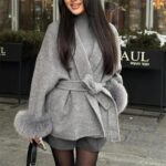 TARUXY Fox Fur Woolen Coats Women's Short Coat Office Lady Removable Elegant Double-sided Wool Overcoat 2025 New Cardigan Jacket